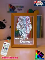 HEART DREAM CATCHER PERSONALISED 3D LED Night Light 7 Colour Change Room Lamp