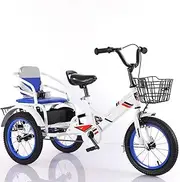 Large Pedal tricycles for Aged 3-10 Years,3 Wheeler Rickshaw trikes with Sensitive Brake,Dual seat Tandem Tricycle with Passenger seat,Multi Storage Space,Toddler Cruiser Trike