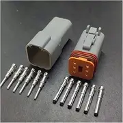 BIZOCA Box DT Connector 2/3/4/6/8/12 1.5mm Waterproof Car Wire Connector Kit, Male/Female Plugs/Sockets(5SET DT 6P)