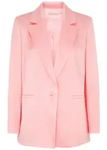 Alice + Olivia Shan Satin Blazer - Light Pink - 16 16