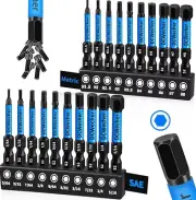 20 PCS Allen Wrench Drill Bit Set (Metric & SAE) Hex Bit Set 2 In, Magnetic Hex.