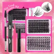 Useful Eyelash Extension Kit 10-16mm Individual Cluster Lashes Kit for Beginners