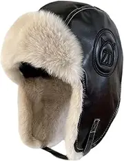 [Oshhni] Winter Trapper Hat Russian Ushanka Hat Fashion with Earflaps Casual Windproof Warm Hat Cap for Running Camping Skiing Outdoor