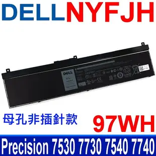 DELL NYFJH 6芯 電池 5TF10 GHXKY 0H6KV P34E001 P74F002 RY3F9 Precision 7530 7730 7540 7740 系列