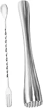 FONDOTIN 1Set Labor Saving Ice Crusher Muddler with Long Handle for Easy Operation for Mashing Ice Fruits and Spices Cocktails and Drinks