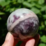 2.25in 268g Unicorn Stone Pink Tourmaline Lepidolite Crystal Sphere, Madagascar