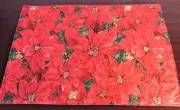 Beautiful CHRISTMAS Poinsettias Placemats Reversible Double Sided Set of 6