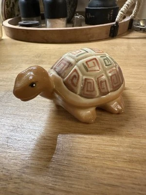 Fenton 2005 Beige Glass Turtle Hand Painted Artist Signed 100th Anniversary