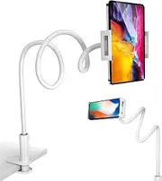 KIYOSAKI Phone Holder, Gooseneck Tablet Holder,Adjustable Tablet Holder Mount, Table Stand,Mobile Cell Phone Stand,Long Arm Bed Desk Bracket for iPhone New iPad Pro 4-10.6 Inches Device