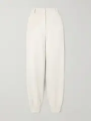 [Brunello Cucinelli] Brunello Cucinelli - Cotton-jersey Tapered Pants - Off-white - small small Off-white