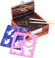 Scratch Paper Art Set Scratch Paper 100 PCS for Black Scratch it Off Art Crafts Kits Notes ds with 2 Wooden Stylus 2PCS Drawing Stencils for Girl Boy Par Game Black
