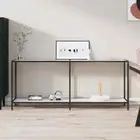 vidaXL Console Table White 180x35x75.5 cm Tempered Glass 2BB