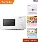 Compact 700W Microwave with Timer, Defrost & Stylish Retro Design - Modern White