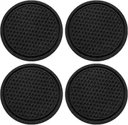 4 Pack Silicone Car Cup Holder Coaster,Universal Non Slip Cup Holders,Car Interior Accessories,Black