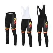 Germany Team Men's Long Cycling Pants 3D Gel Padded Bib Tights Compression