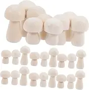 ERINGOGO 30Pcs Unfinished Wooden Mushroom Shapes for DIY Crafts Natural Miniature Mushroom Decor for Painting and Creative Projects for Arts and Craft Activities