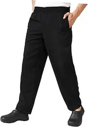 [LAPYAPPE] Chef Pants Women Breathable Scrub Pants Canteen Work Uniforms Loose Fit