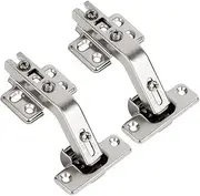 KAPASKI 135 Degree Corner Cabinet Hinge,2Pcs Lazy Susan Self Close Frameless Concealed Hinges for Kitchen Cupboard Folden Door with Screws,Satin Nickel