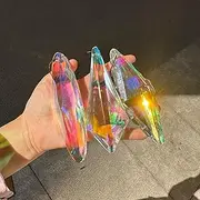LUFOX 3PCS 4.7" Large Crystal Suncatchers Prisms Rainbow Make Hanging Suncatchers with Glass Prism for Windows, Room, Garden Fantasy Aesthetic Home Decor（AB Color）