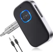 COMSOON Bluetooth Receiver for Car, Noise Cancelling 3.5mm AUX Black+Silver