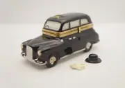 New French Limoges Trinket Box London Taxi with Removable Hat and Gloves