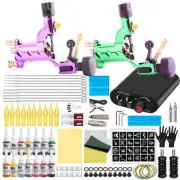 Tattoo Machine Kit Rotary Tattoo Machine Gun Set with Power Supply Needles Ink