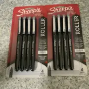 ☀️ (2Pack) Sharpie Rollerball Pens 0.5 mm Needle Point Black Ink 4/Pack