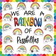51Pcs Classroom Bulletin Board Decorations Set - We are A Rainbow of Possibilities Cutouts with Rainbow Border Trim for Teacher School Classroom Bulletin Boards Wall Decor