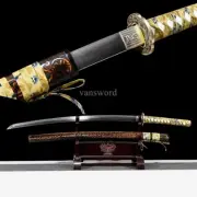 Japanese Katana Folded Steel Brass Samurai Sword SHINOGI ZUKURI Sharp Full Tang.