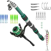 Toddler Fishing Pole, 1.8m Telescopic Fishing Rod Reel Combo, Beginner Fish Kit, Youth Fish Set, Tackle Starter Set, Small Dock Gear Kit for Toddler