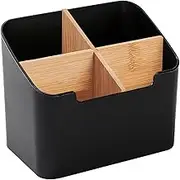Remote Control Holder Remote Caddy with 4 Compartments Space-Saving Organizer Multifunctional Desktop Storage Box for Office Home Table Cosmetics Supplies-