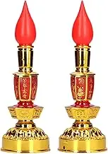 Candle Lamp, Flower Buddhist Light LED Consumption Chinese Style Traditional Retro Buddhist Decor Lamp for Buddhist Temples Yoga Studios