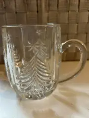 Mikasa Crystal Christmas Trees Large Coffee Mug Holiday Clear Cut Germany