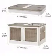 1 Storage Bin with Lid, Collapsible and Stackable Storage Bin, Plastic Close...