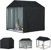 Outdoor Heavy Duty Dog Kennel Mesh Cage Cover - Waterproof & Dustproof - 600D - 6.76 ft X 6.76 ft X 5.5 ft