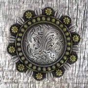 Engraved Rose Berry Concho CON406-B-GLDP