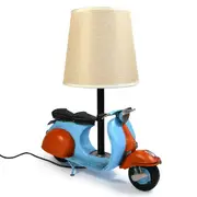 Auto Petit USB LED Desk/Table Lamp Scooter 29x34cm Retro Home Decor Blue/Red