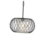 Modern Crystal Chandelier, 1 Light Industrial Black Chandelier Lighting,