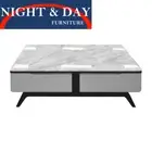 2 drawer Coffee table Marble Stone Top Lucca With Solid Oak Legs