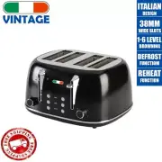 Vintage Electric 4 slice Toaster Black Stainless Steel 1650W | Not Delonghi