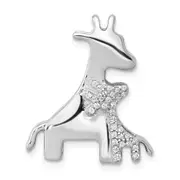 14k White Gold Real Diamond Giraffes Pendant