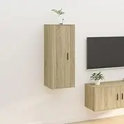 Wall Mounted TV Cabinet, Sonoma Oak, 40x34.5x100 cm, Entertainment Center, Media Shelf, Bedroom Storage Furniture, Living Room Stands