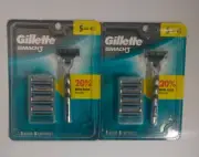 Gillette Mach3 Set of 2 = Total of 2 Razor Handle Plus 10 Cartridges