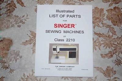 Illustrated Parts Manual, CD in PDF Format, for Singer Class 2210 Sewing Machine