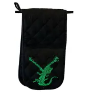 Crocodile Bite - Novelty Double Mitt Oven Gloves Double Kitchen Chef BBQ Mitts