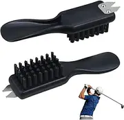 [Comebachome] 2Pcs Boot Brush, Dirt Mud Remover Golf Shoe Cleaner Stiff Bristles Shoe Brush with Spike Wrench for Golf Club Groove Hiking Shoes Farm and Walking Boot, Cleaner