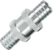 Wshao store 9/16" 14mm Non Return One Way Fuel Check Valve Aluminum Alloy Petrol Diesel (Color : Silver)