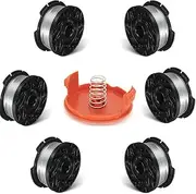 Trimmer Spool with 1 Strimmer Spool Cover Compatible with Black+Decker Strimmer Replaces A6485 A6481 AF-100 ST5530-GB GLC3630L20-GB STC1820PC-GB BESTA530-GB BESTA525-GB