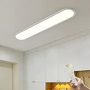 Ganeed Dimmable LED Ceiling Light, Full Spectrum Long Ceiling Lamps,3000-6500K Selectable Modern Ultra Thin 48W Low Profile Light Fixture for Bedroom Kitchen Closet Hallway, White/100cm