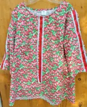 Adult Strawberry Print ribbon shirt Woman's L powwow regalia FREE SHIPPING